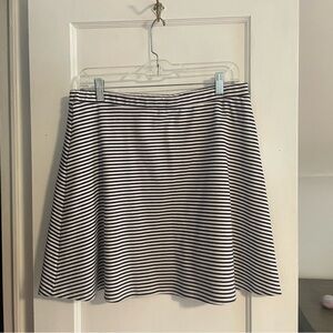 Navy and white striped skirt